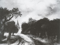 Jan Lievens Landscape with Road and a Church Tower