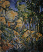Paul Cézanne Rocks near the grottoes above the Château Noir