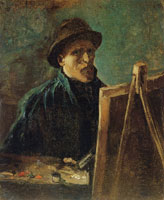 Vincent van Gogh Self-Portrait with Dark Felt Hat at the Easel