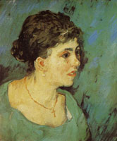Vincent van Gogh Portrait of a woman in blue