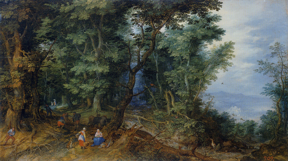 Jan Brueghel the Elder - Wooded Landscape (Rest on the Flight into Egypt)