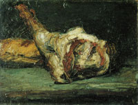 Paul Cézanne Still life: Bread and leg of lamb