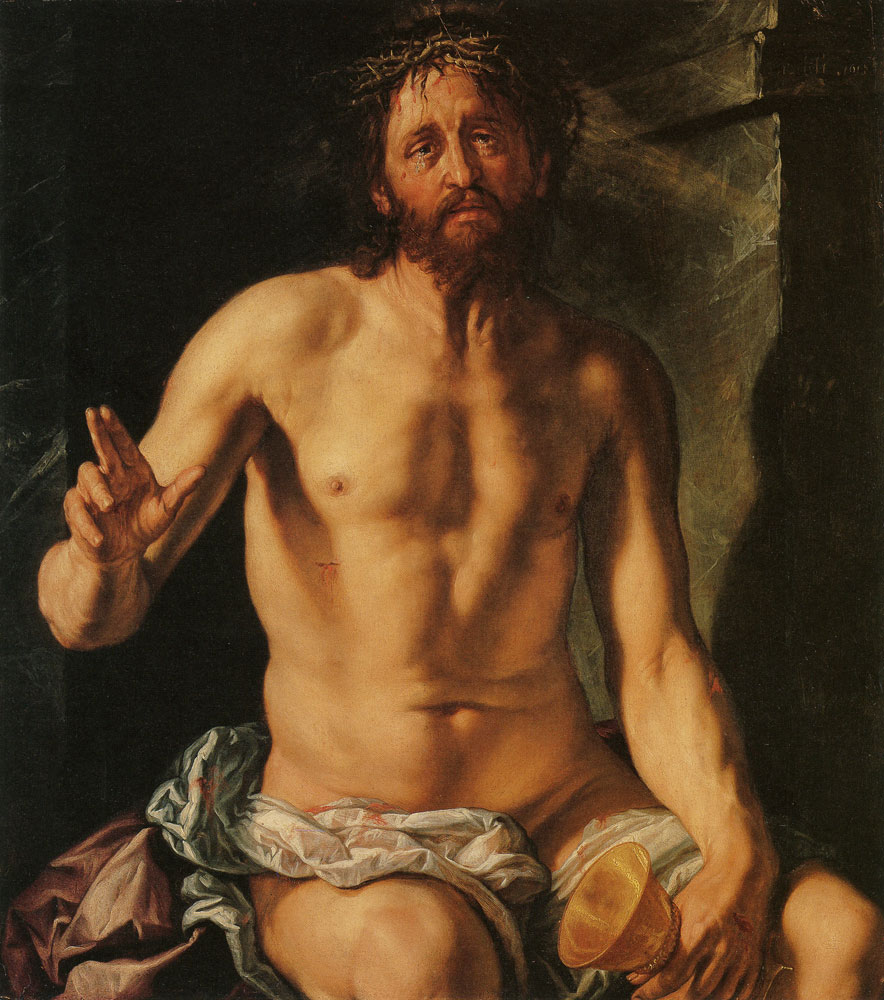 Hendrick Goltzius - Man of Sorrows with a Chalice
