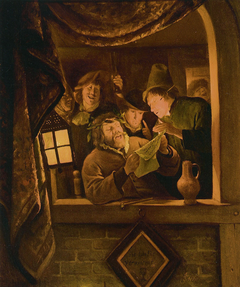 Jan Steen - The Rhetoricians of Warmond by Candlelight
