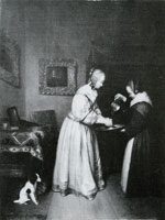 After Gerard ter Borch - Interior with a lady washing her hands