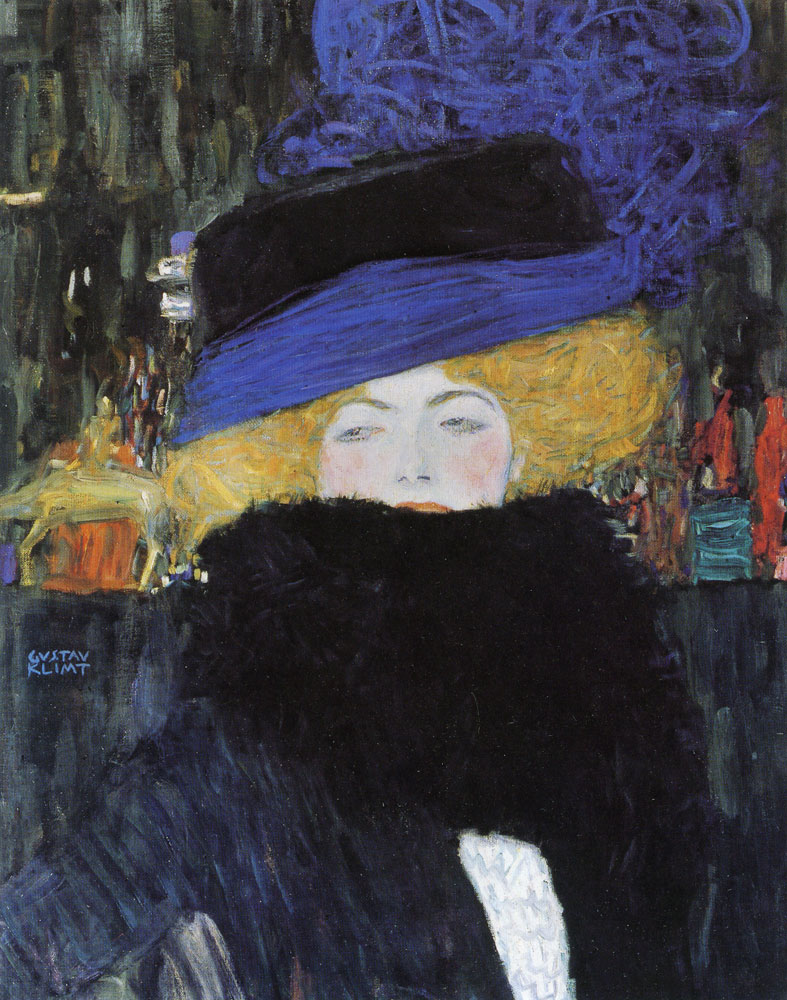 Gustav Klimt - Woman with a Hat and Feather Boa