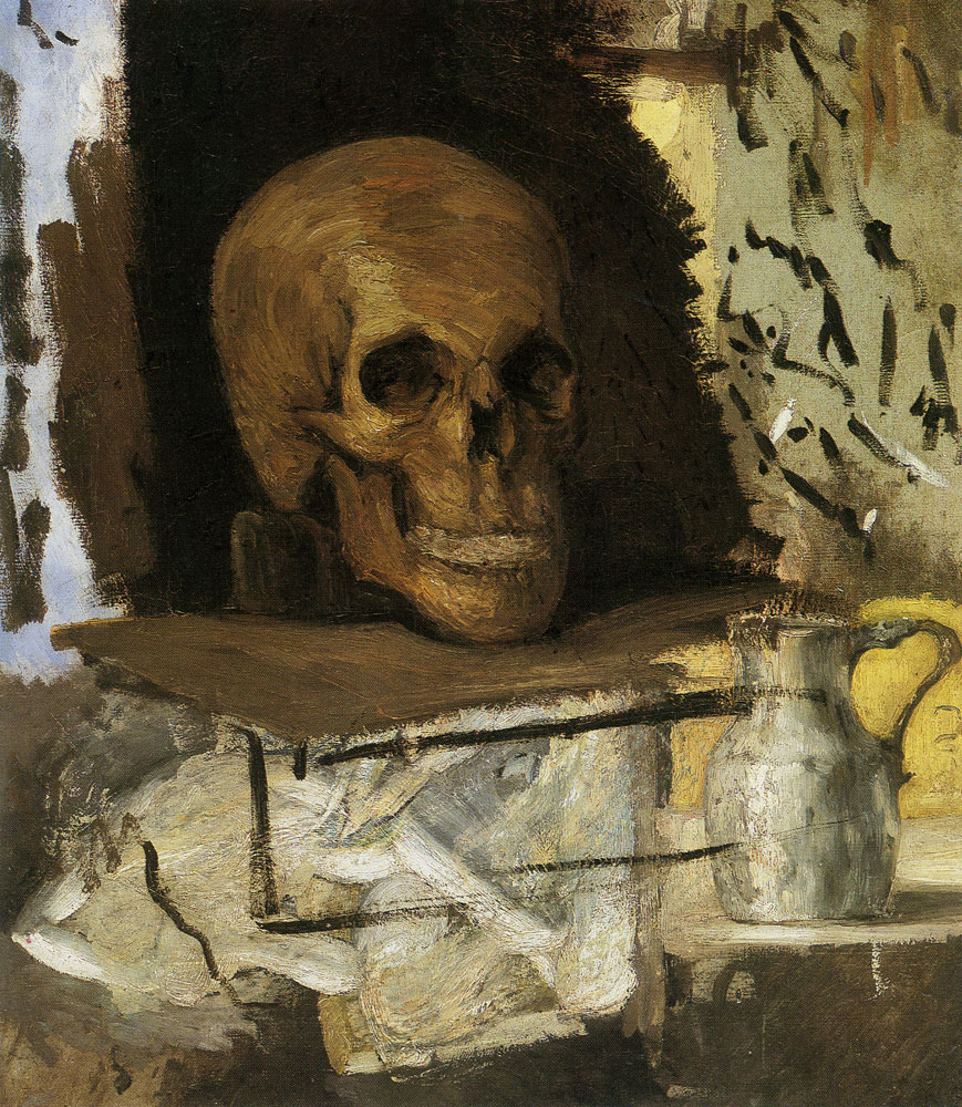 Paul Cézanne - Still life: Skull and waterjug