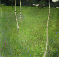 Gustav Klimt Farmhouse with Birch Trees