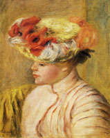Pierre-Auguste Renoir Young Woman in a Flowered Hat