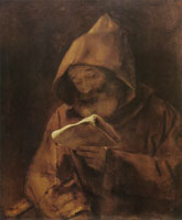 Rembrandt Monk Reading