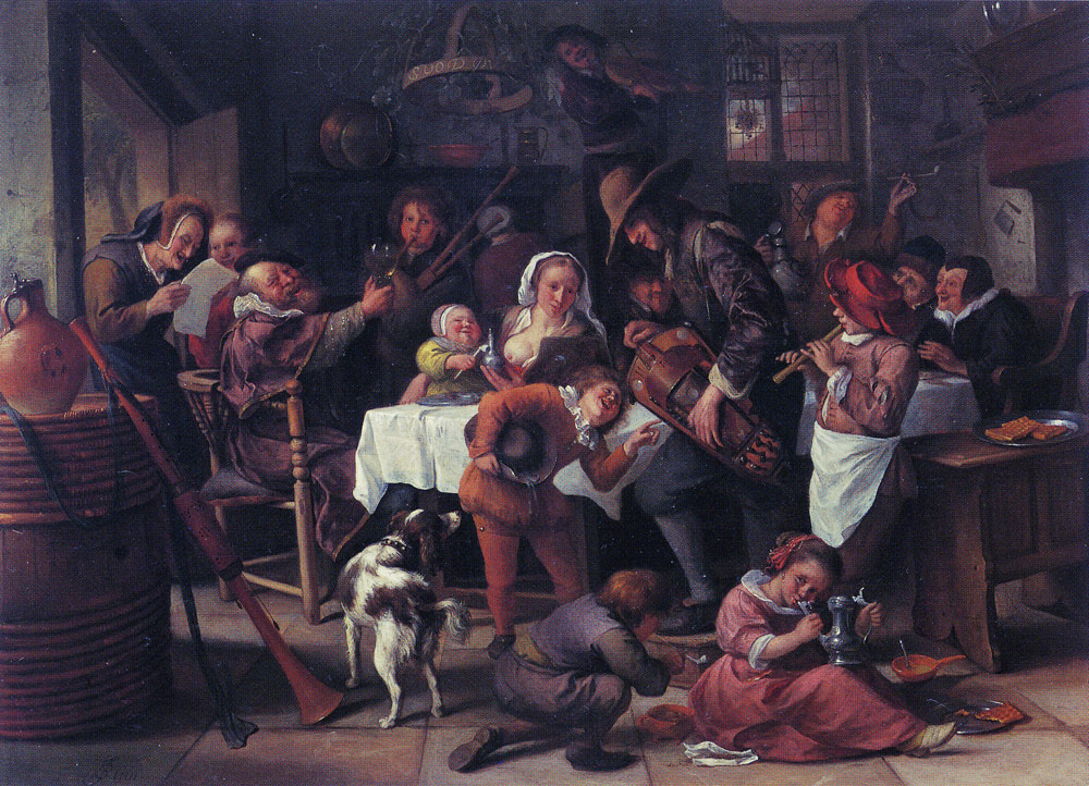 Jan Steen - As the Old Sing, So Pipe the Young