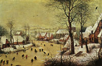 Pieter Bruegel the Elder Winter landscape with skaters