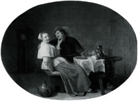 Hendrick Sorgh Two Lovers at Table, observed by an Old Woman