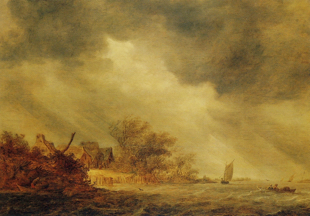 Jan van Goyen - Open water with stormy weather