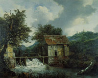 Jacob van Ruisdael Two Watermills and an Open Sluice at Singraven