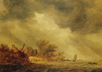Jan van Goyen Open water with stormy weather