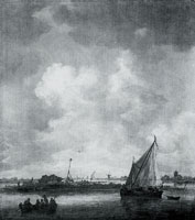 Jan van Goyen A River Scene, with a Hut on an Island