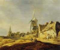 Jan van Goyen Village road with a mill