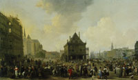 Johannes Lingelbach Dam Square with the New Town Hall under Construction