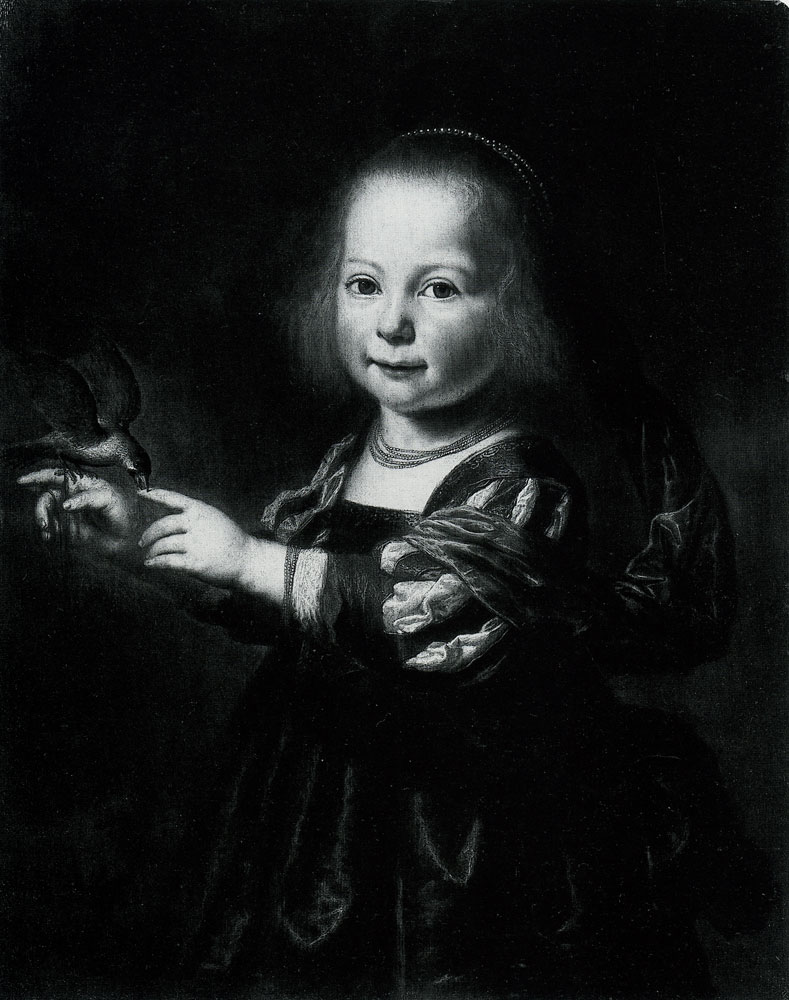Dirck Santvoort - Portrait of a Girl with a Finch