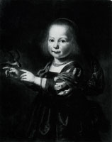 Dirck Santvoort Portrait of a Girl with a Finch