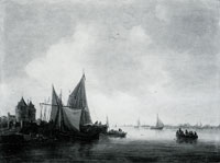 Jan van Goyen The Mouth of an Estuary with a Gateway