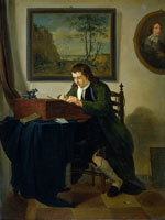 Jan Ekels the Younger A Man Writing at his Desk
