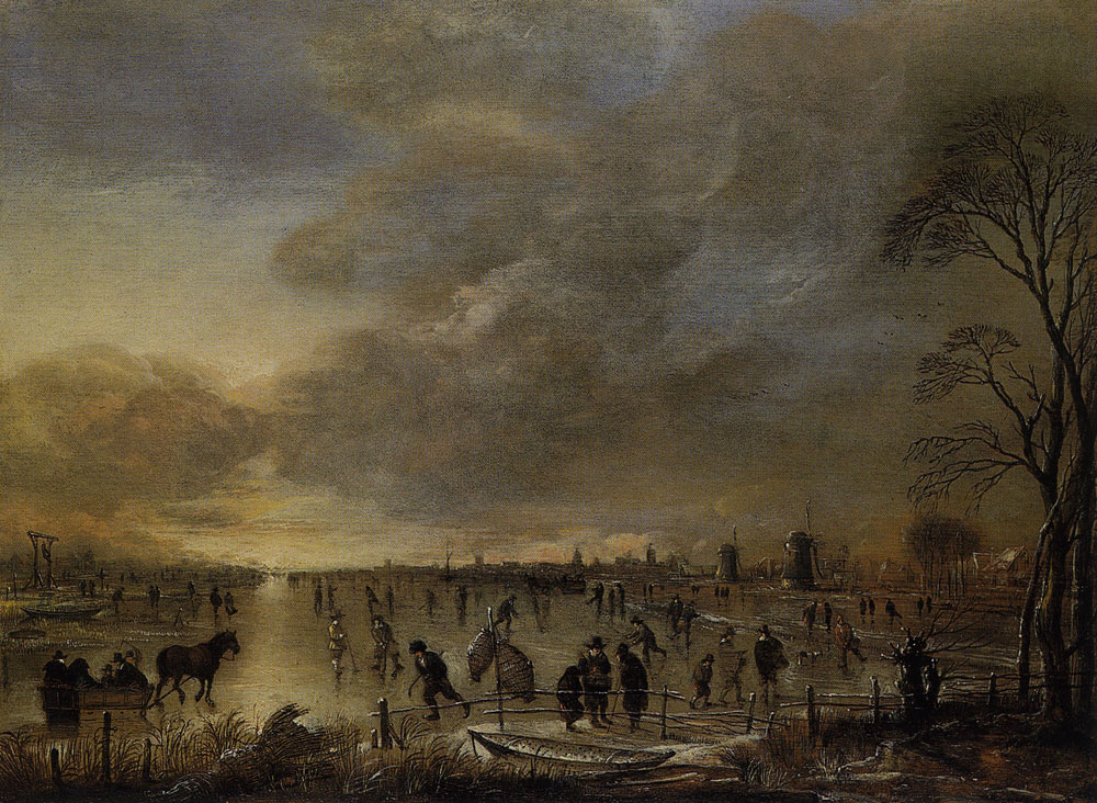 Aert van der Neer - Winter Scene at Sunset
