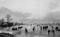 Aert van der Neer Winter Scene on a Wide Stretch of Frozen Water