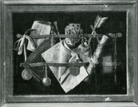 Samuel van Hoogstraten Letter Rack with Medal and Manuscript of 'den eerlyken jongeling'
