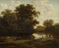 Joris van der Haagen and Nicolaes Berchem Landscape with Bathers