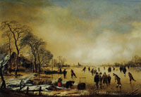 Aert van der Neer Winter Scene on a Frozen River