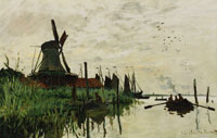 Claude Monet Windmill and Boats near Zaandam, Holland