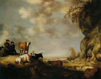 Aelbert Cuyp Shepherds in a Rocky Landscape