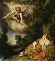 Pieter Lastman Hagar and the Angel