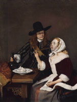 Gerard ter Borch A Gentleman Pressing a Lady to Drink