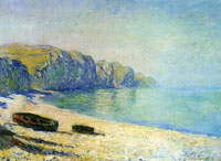 Claude Monet Boats on the Beach at Pourville, Low Tide