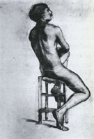Vincent van Gogh Nude Man, Sitting on a Stool