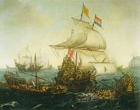 Hendrick Cornelisz. Vroom and Cornelis Hendricksz. Vroom Dutch Ships Ramming Spanish Galleys off the English Coast, 3 October 1602