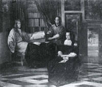 Pieter de Hooch A Man with a Book, and Two Women