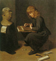 Michael Sweerts Boy Drawing before the Bust of a Roman Emperor
