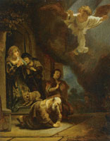 Ferdinand Bol - The Angel Raphael leaves Tobias and his Family