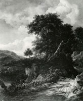 Jacob van Ruisdael Road in a Mountainous Wooded Landscape