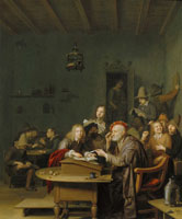 Pieter Verelst The schoolmaster and his pupils