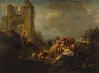 Nicolaes Pietersz. Berchem The infant Jupiter suckled by a goat