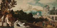 Jan van Scorel Landscape with Bathsheba