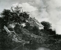 Jacob van Ruisdael - Landscape with a Cottage, Bridge and Sheep