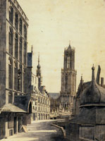 Pieter Saenredam View of the Stadhuisbrug in Utrecht, with the Cathedral Tower and Utrecht City Hall