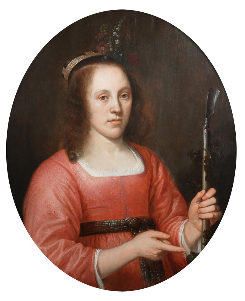 Jacob Gerritsz. Cuyp - Portrait of a lady, half-length, in the guise of a shepherdess
