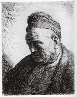 Rembrandt reworked by Jan Gillisz. van Vliet - Old Man in a Fur Cap